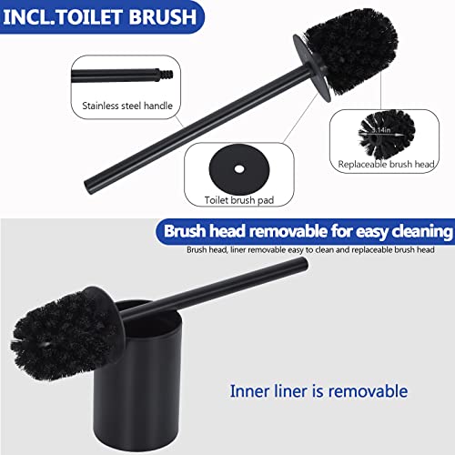 Fogein Toilet Paper Holder Stand with Toilet Brush Holder, Freesta...