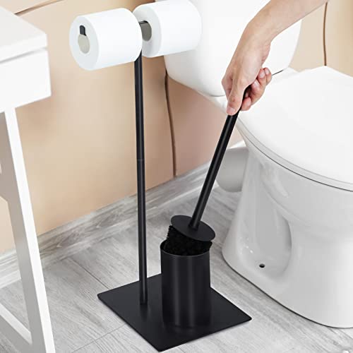 Fogein Toilet Paper Holder Stand with Toilet Brush Holder, Freesta...