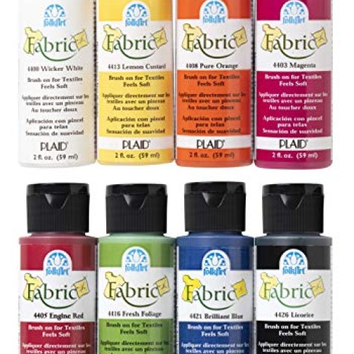 FolkArt Brush on Fabric Paint Beginner Set 2-Ounce, FAB8SET