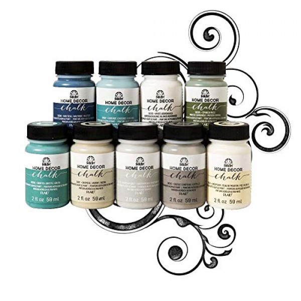 FolkArt Home Décor Chalk Finish Paint Set 2 Ounce, Top Colors N...