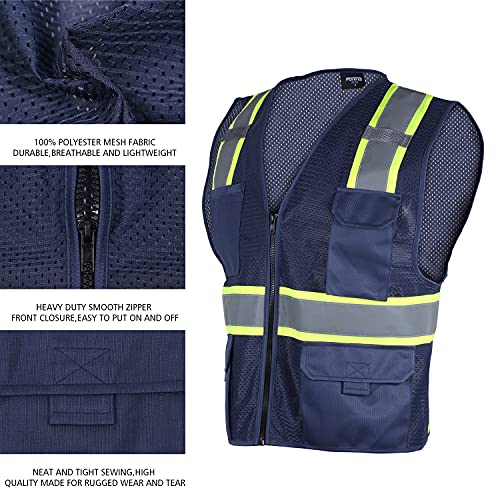 FONIRRA Hi Vis Safety Mesh Vest for Men ANSI Class 2 High Visibili...