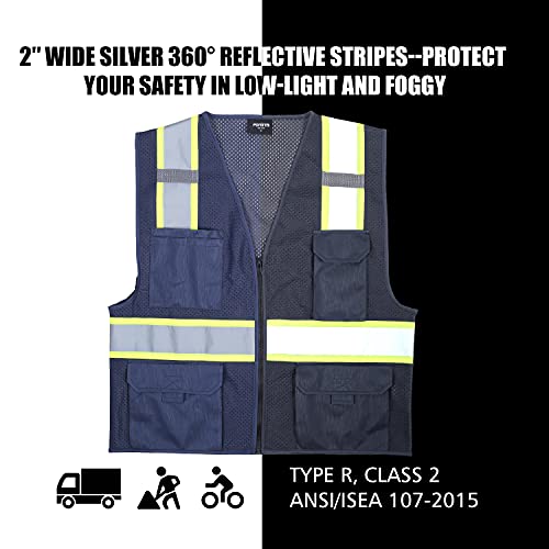 FONIRRA Hi Vis Safety Mesh Vest for Men ANSI Class 2 High Visibili...