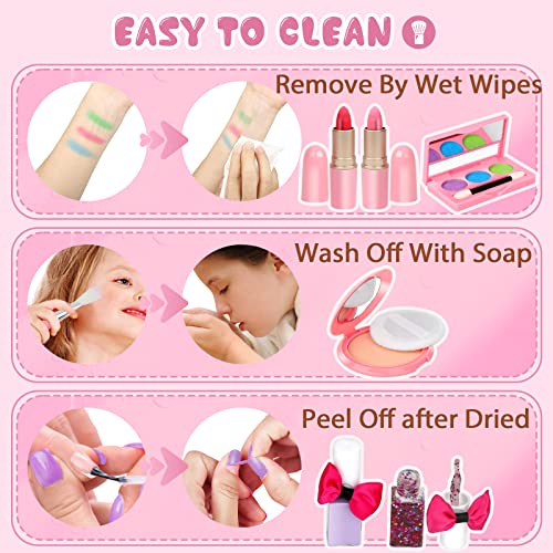 Kids Washable Makeup Girl Toys - Kids Makeup Kit for Girl, Real Ma...