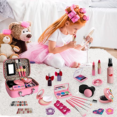 Kids Washable Makeup Girl Toys - Kids Makeup Kit for Girl, Real Ma...