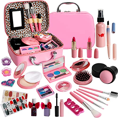 Kids Washable Makeup Girl Toys - Kids Makeup Kit for Girl, Real Ma...