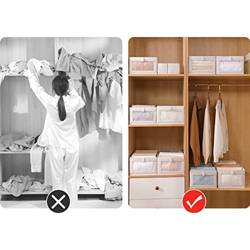 Fordonral 4 Pack Linen Storage Bins, Storage Containers for Organi...