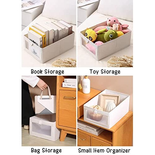 Fordonral 4 Pack Linen Storage Bins, Storage Containers for Organi...