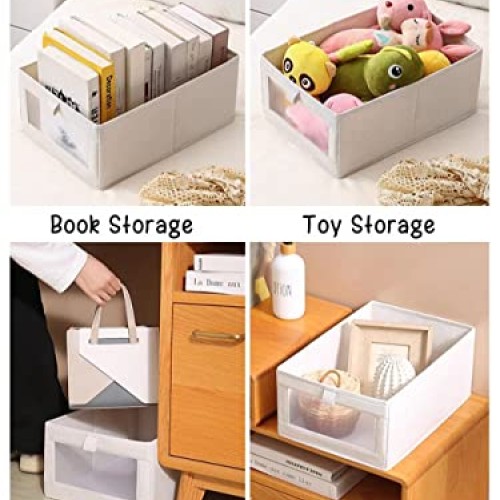 Fordonral 4 Pack Linen Storage Bins, Storage Containers for Organi...