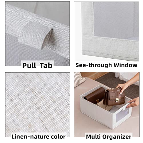 Fordonral 4 Pack Linen Storage Bins, Storage Containers for Organi...