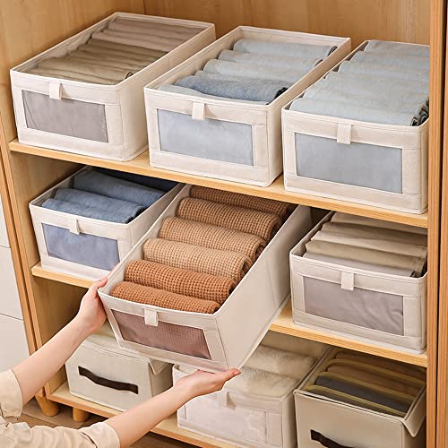 Fordonral 4 Pack Linen Storage Bins, Storage Containers for Organi...