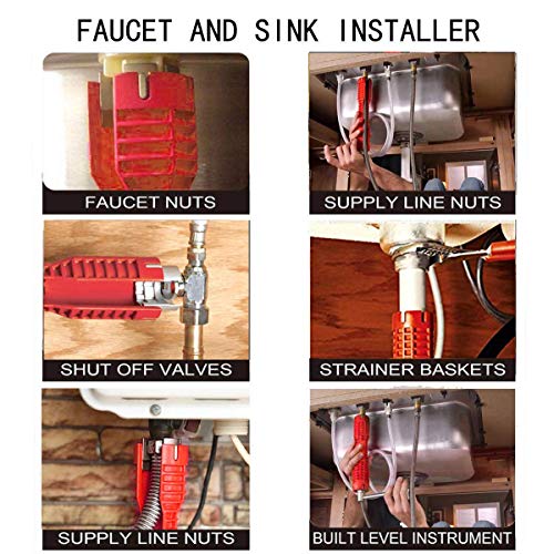 Faucet and Sink Installer,（8-in-1）Multi-purpose Wrench Plumbing ...