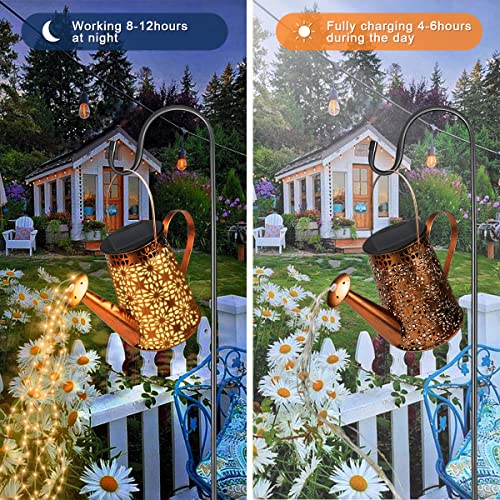 Solar Watering Can with Lights, Solar Lights Outdoor Waterproof, S...