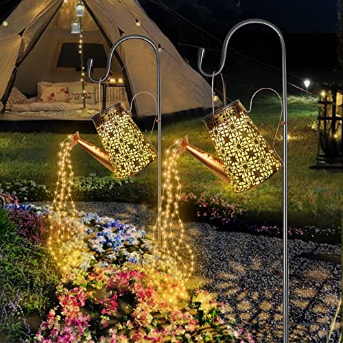 Solar Watering Can with Lights, Solar Lights Outdoor Waterproof, S...
