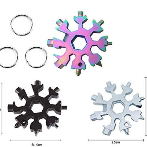 3 Pack Snowflake 18-in-1 Multi Tool, Stainless Steel Snowflake Bot...