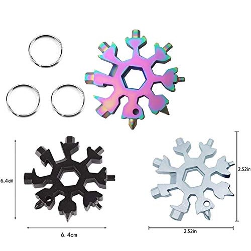 3 Pack Snowflake 18-in-1 Multi Tool, Stainless Steel Snowflake Bot...