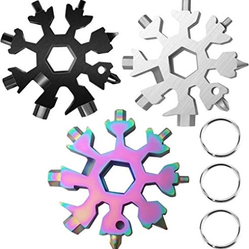 3 Pack Snowflake 18-in-1 Multi Tool, Stainless Steel Snowflake Bot...