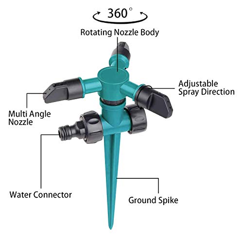 Forno Garden Sprinkler, 360° Rotating Lawn Sprinkler Ground Covere...