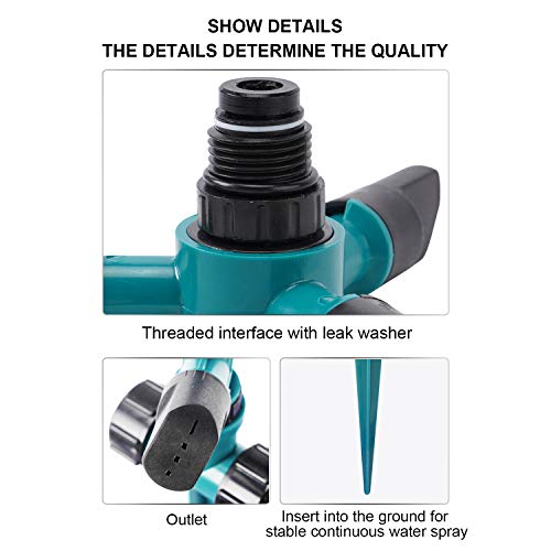 Forno Garden Sprinkler, 360° Rotating Lawn Sprinkler Ground Covere...