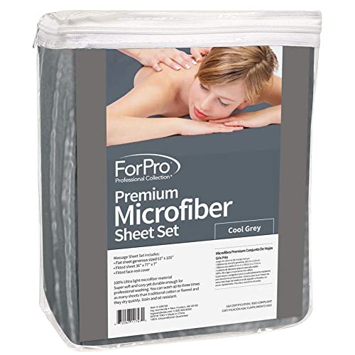 ForPro Premium Microfiber 3-Piece Massage Sheet Set, Ultra-Light, ...