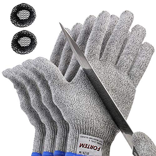 Fortem Cut Resistant Gloves, 2 Pairs 4 Gloves, Level 5 Protectio...