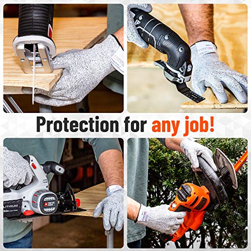 Fortem Cut Resistant Work Gloves, 4 Gloves, Level 5 Protection, Fo...