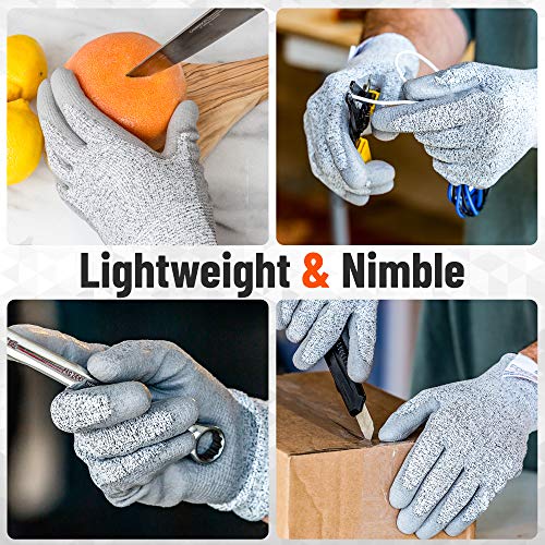 Fortem Cut Resistant Work Gloves, 4 Gloves, Level 5 Protection, Fo...