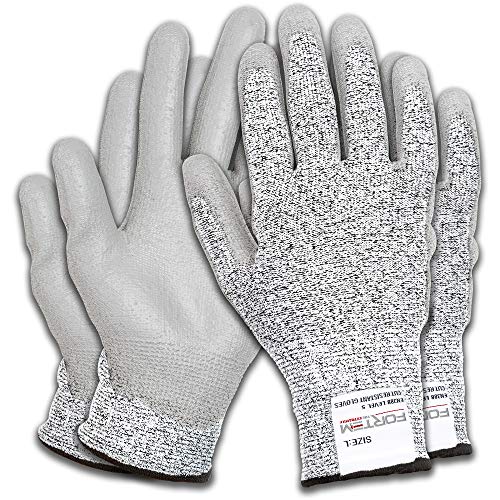 Fortem Cut Resistant Work Gloves, 4 Gloves, Level 5 Protection, Fo...