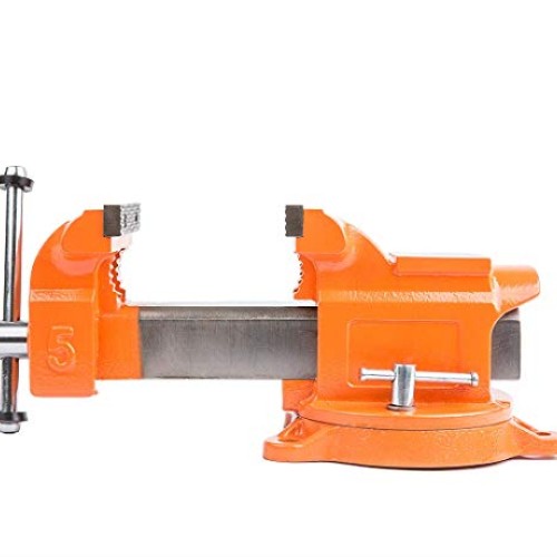 Forward 5-Inch Bench Vise Ductile Iron with Channel Steel and 360-...