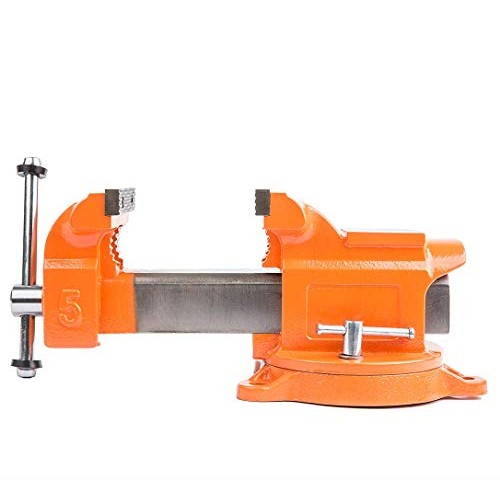 Forward 5-Inch Bench Vise Ductile Iron with Channel Steel and 360-...