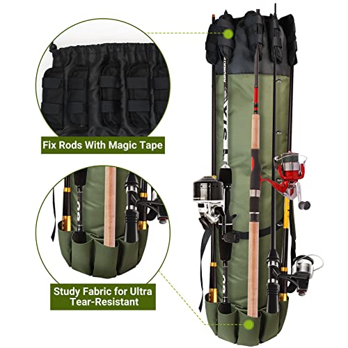 FOUUAAOOU Fishing Rod Bag, Fishing Rod Case Bag with Durable Foldi...