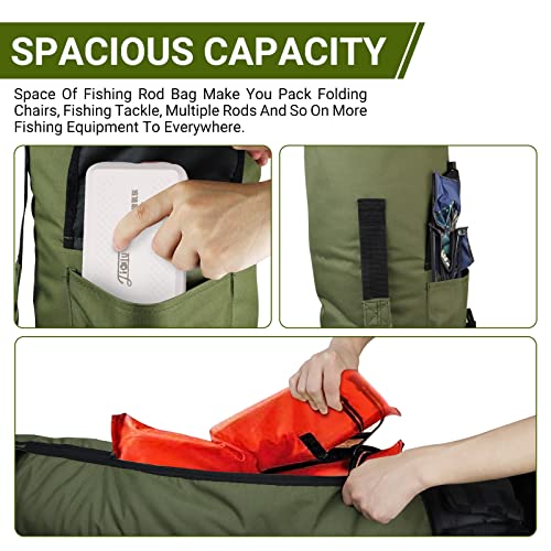 FOUUAAOOU Fishing Rod Bag, Fishing Rod Case Bag with Durable Foldi...