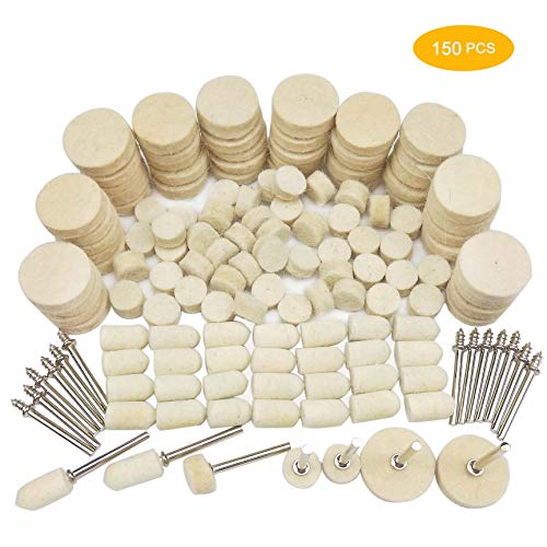 150 Pcs Wool Felt Polishing Pad & Polishing Wheel, Point & Mandrel...