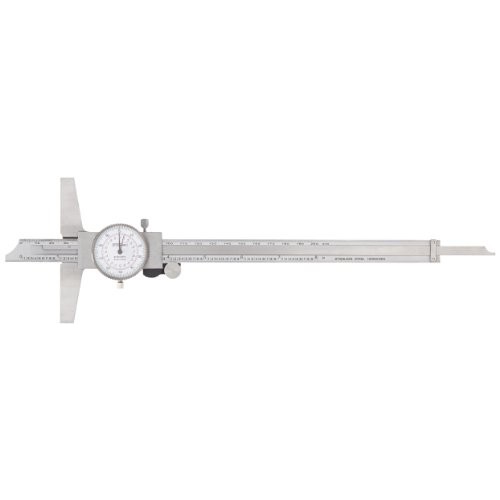 Fowler 52-130-008 Stainless Steel Inch/Metric Dial Depth Gauge, 8...