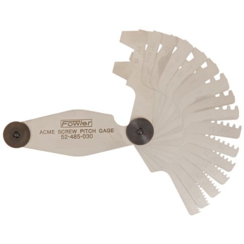 Fowler 52-485-030 Stainless Steel Acme Screw Pitch Gage with 16 Bl...