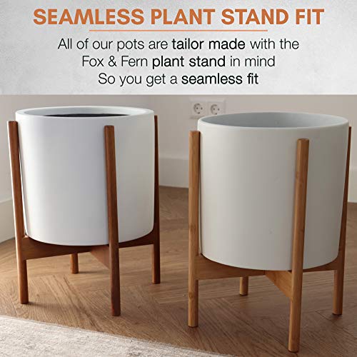 12 Large Plant Pot by Fox & Fern - Fits Plant Stand - Drainage Pl...