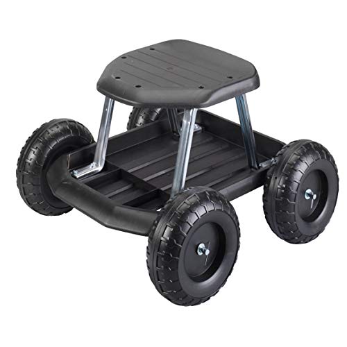 Fox Valley Traders Rolling Garden Cart Scooter with Seat and Utili...