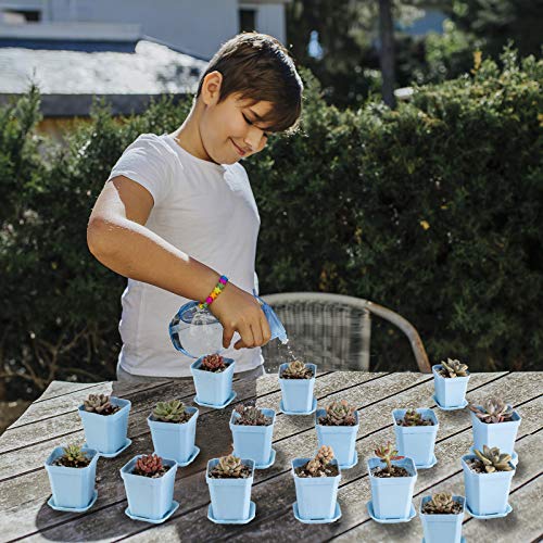 Foxany 3 Plants Nursery Pot, 30 Pcs Thick Plastic Square Flower P...