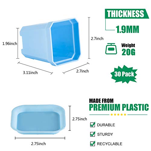 Foxany 3 Plants Nursery Pot, 30 Pcs Thick Plastic Square Flower P...