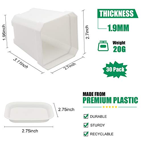 Foxany 30 Pcs 3 Plants Nursery Pot, Thick Plastic Square Flower P...