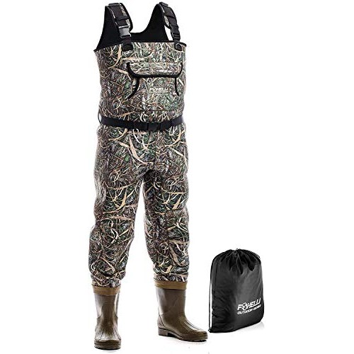 Foxelli Neoprene Chest Waders – Camo Fishing Waders for Men with B...