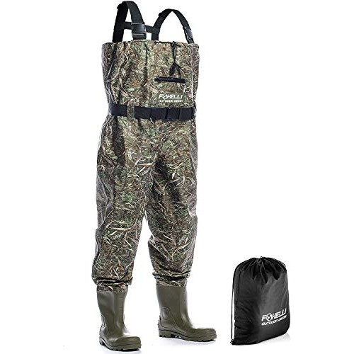 Foxelli Nylon Chest Waders – Camo Fishing Waders for Men with Boot...