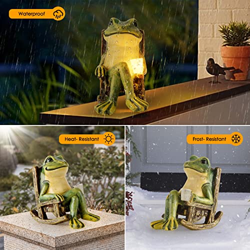 FOXMIS Miniature Frog Garden Statue Spring Home Decor Fairy Garden...