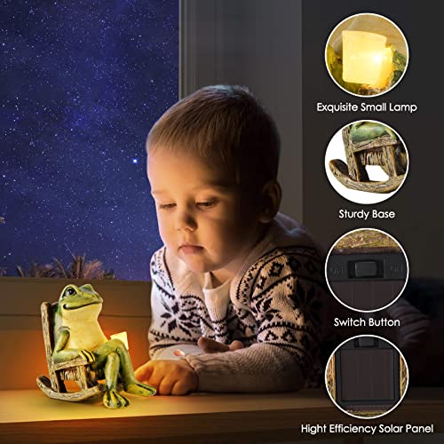 FOXMIS Miniature Frog Garden Statue Spring Home Decor Fairy Garden...