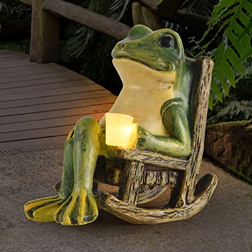FOXMIS Miniature Frog Garden Statue Spring Home Decor Fairy Garden...
