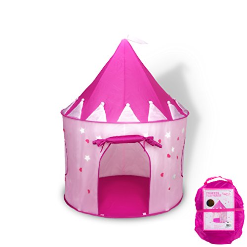 Fox Print Princess Castle Play Tent with Glow in the Dark Stars, c...