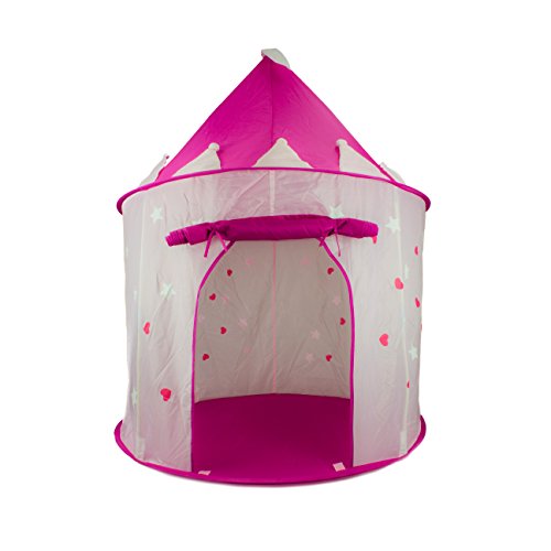 Fox Print Princess Castle Play Tent with Glow in the Dark Stars, c...