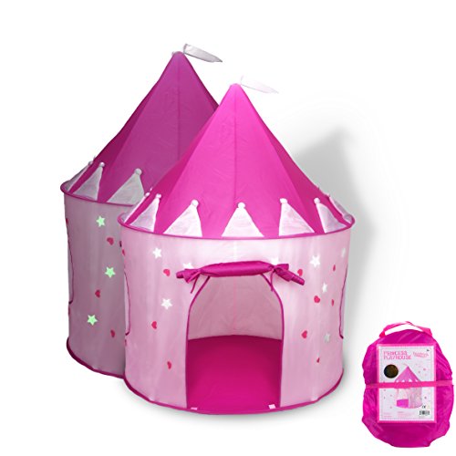 Fox Print Princess Castle Play Tent with Glow in the Dark Stars, c...