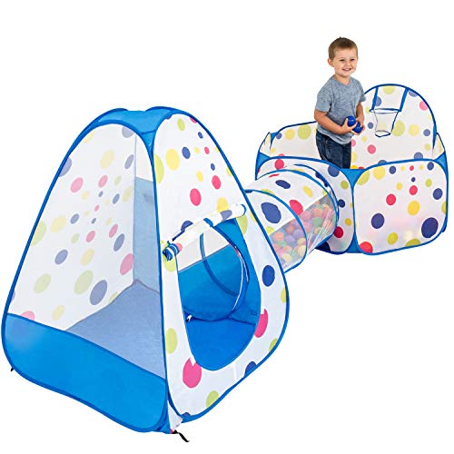 FoxPrint Foldable 3Piece Kids Play Tent - Toddler Pop Up Play Yd -...