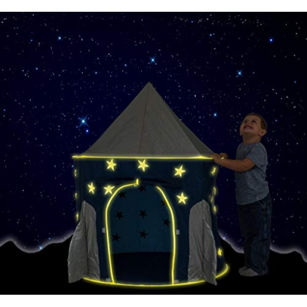 FoxPrint Rocket Ship Tent - Space Themed Pretend Play Tent - Space...