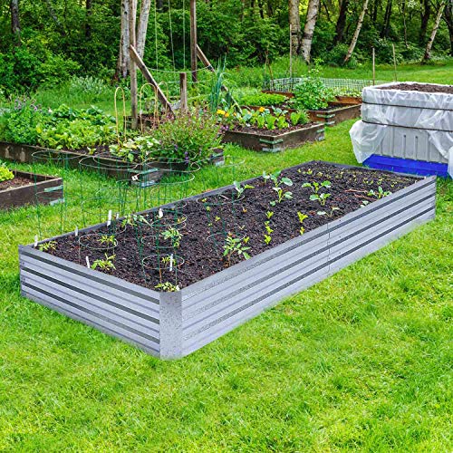 FOYUEE Galvanized Raised Garden Beds for Vegetables Large Metal Pl...